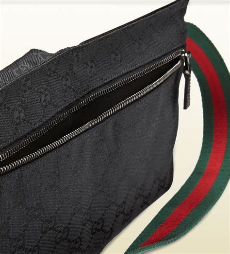 gucci canvas belt bag black